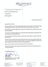 lettre de recommandation Böllinghaus